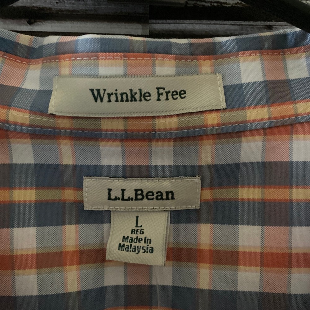 LL Bean Women's Long-Sleeved‎ Button-Down Top Size L Wrinkle Free Plaid NWT - Picture 6 of 7